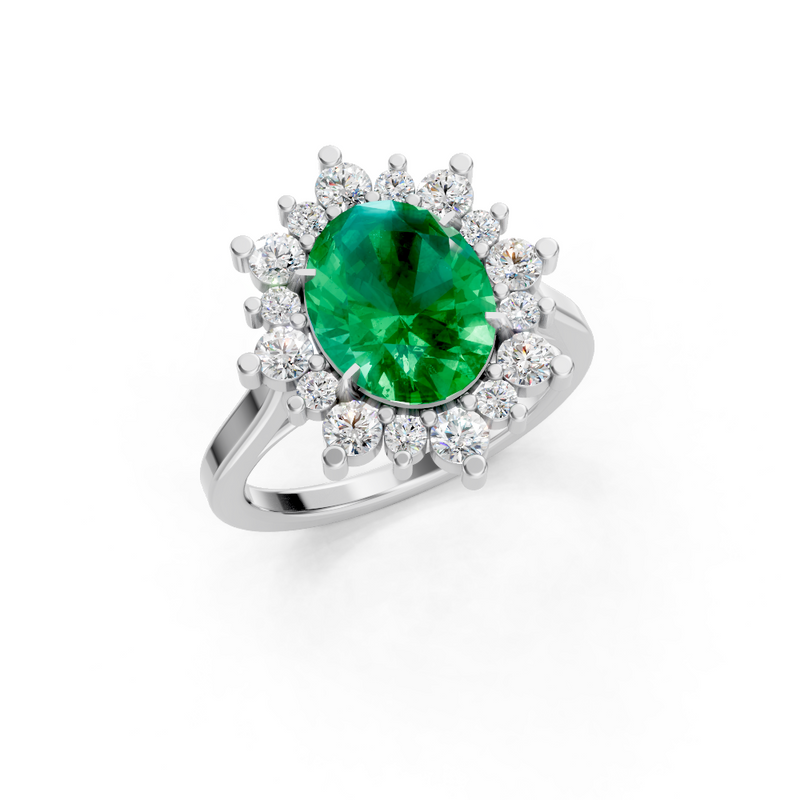 Colombian Emerald Halo Ring 3