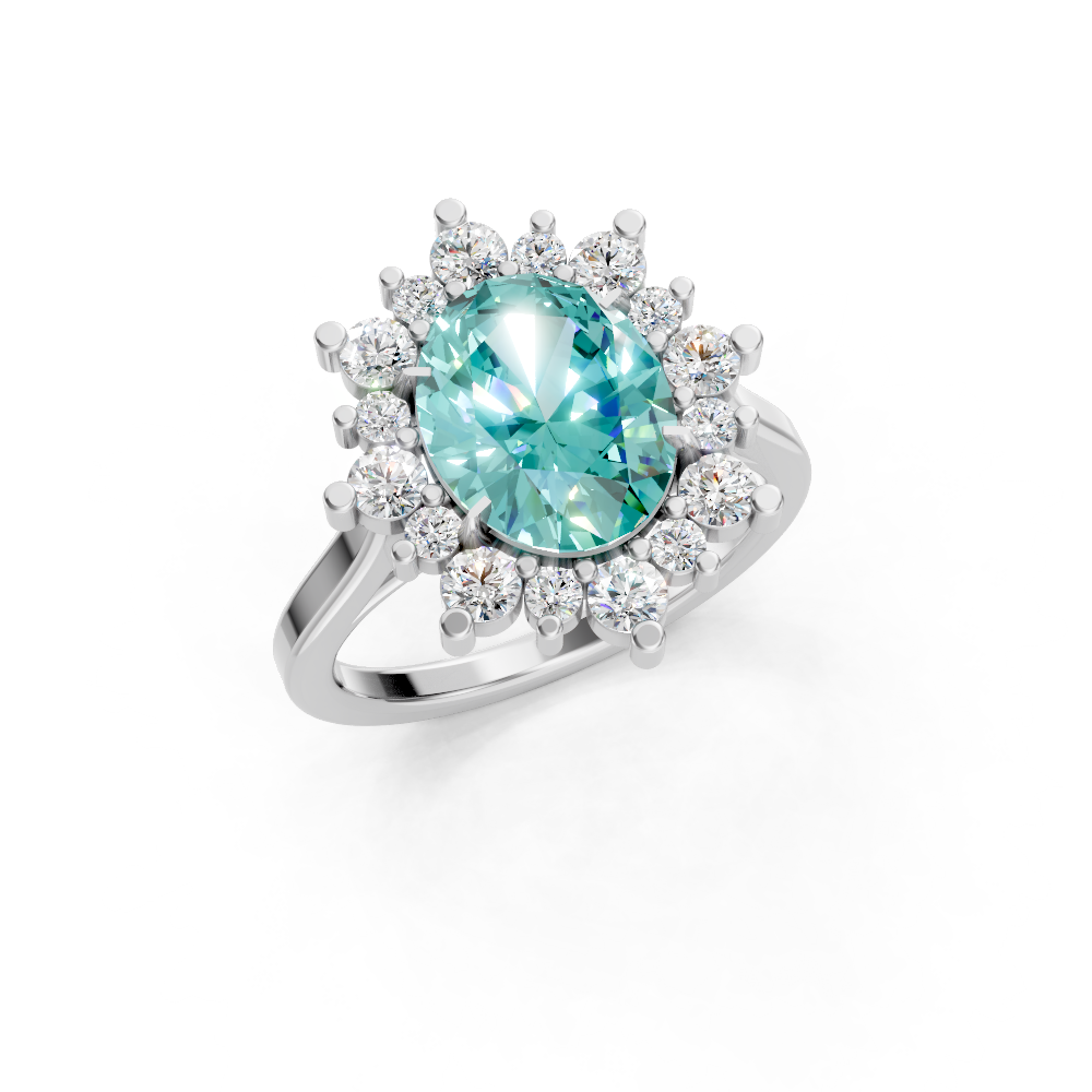 Paraiba Tourmaline Halo Ring