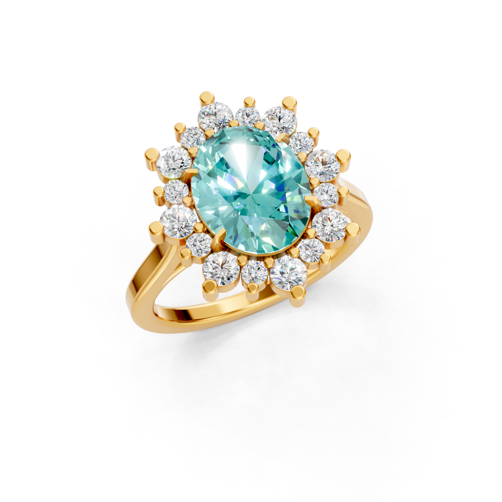 Paraiba Tourmaline Halo Ring
