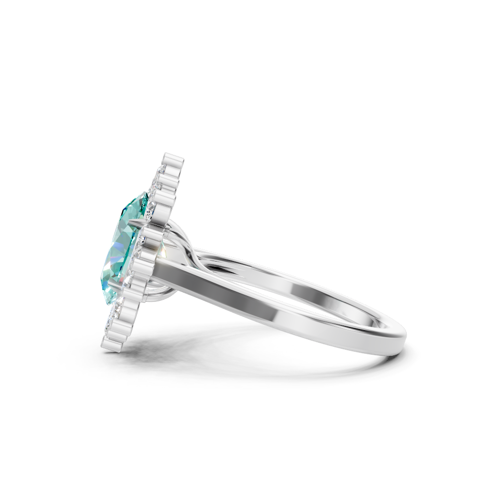 Paraiba Tourmaline Halo Ring