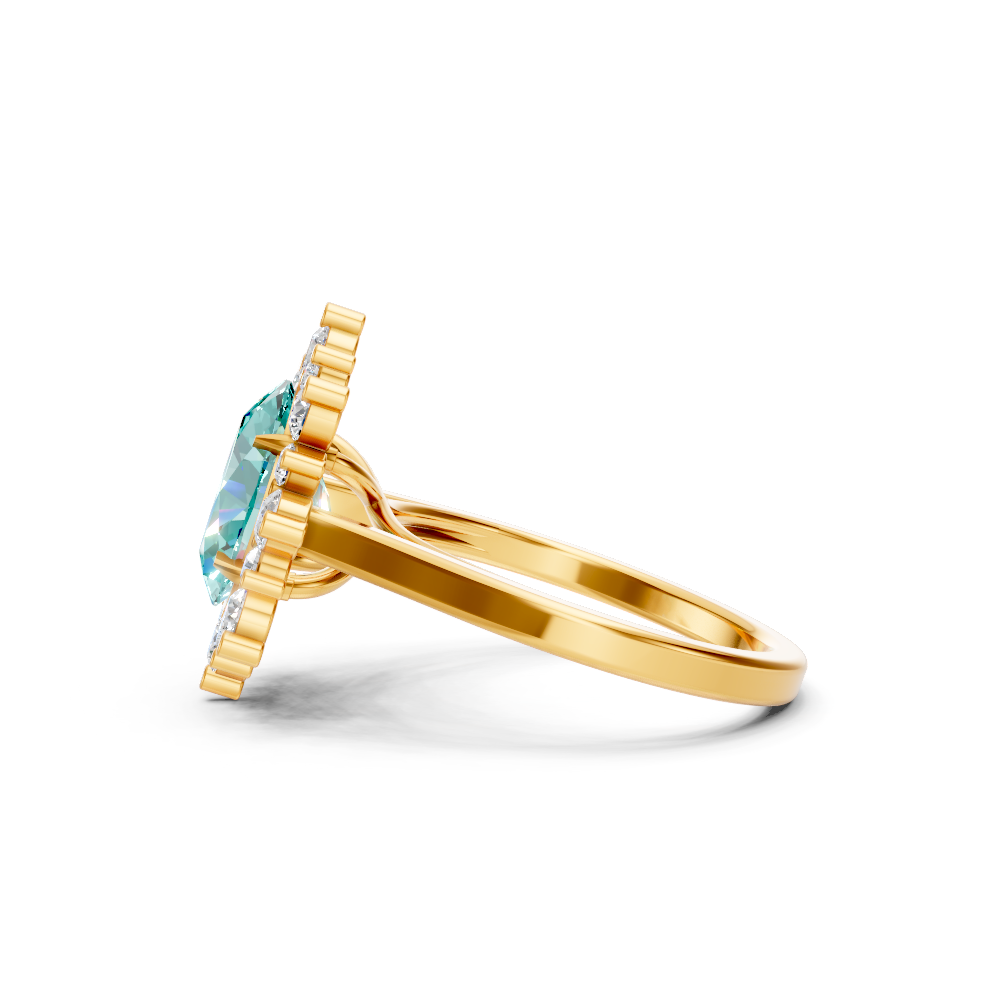 Paraiba Tourmaline Halo Ring