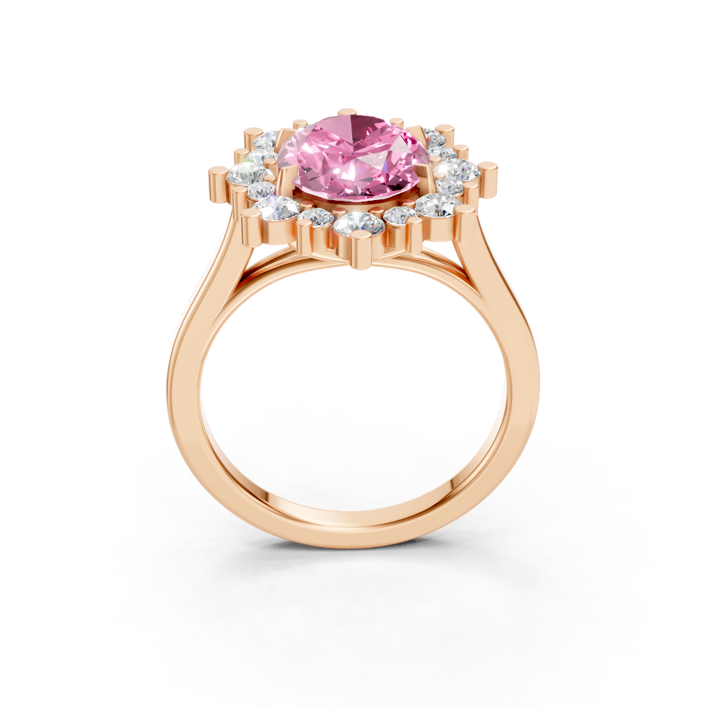 Pink Sapphire Halo Ring