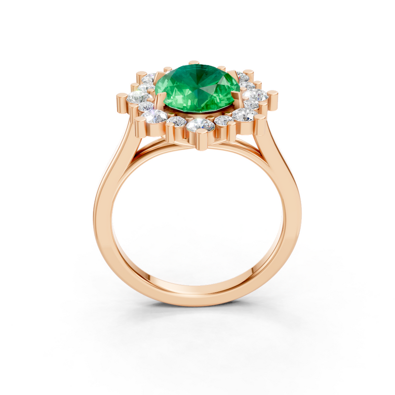 Colombian Emerald Halo Ring 2
