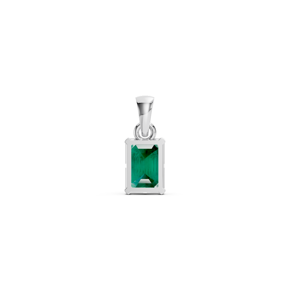 Colombian Emerald Octagonal Solitaire Pendant
