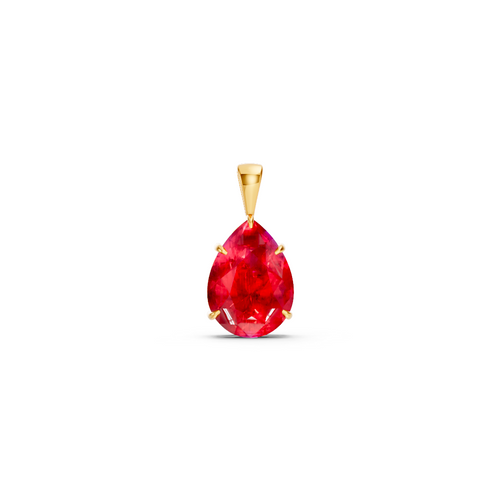 Ruby Pear Solitaire Pendant