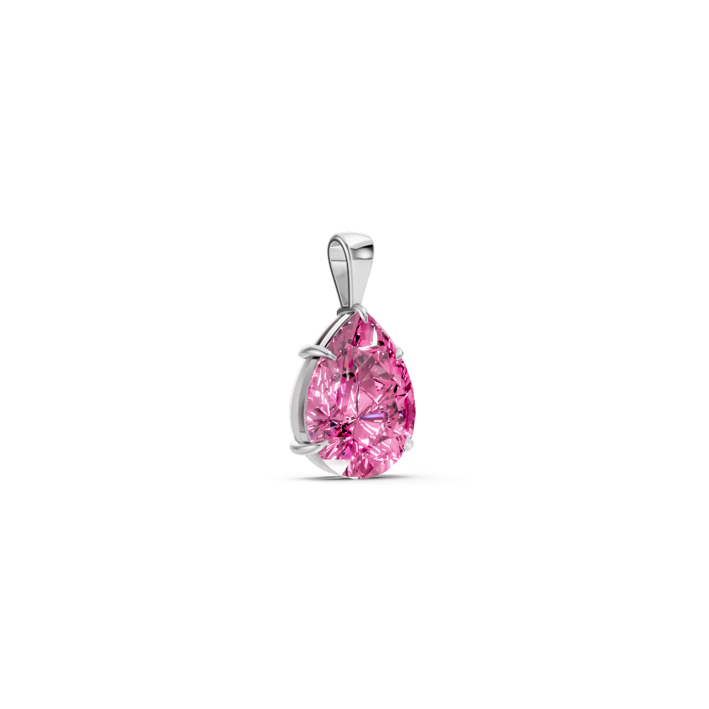Pink Sapphire Pear Solitaire Pendant