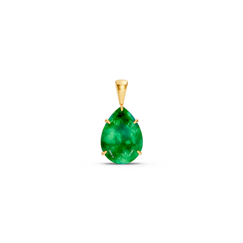 Colombian Emerald Pear Solitaire Pendant