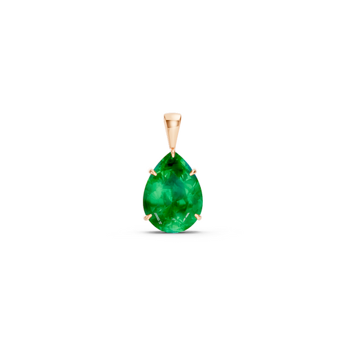 Colombian Emerald Pear Solitaire Pendant