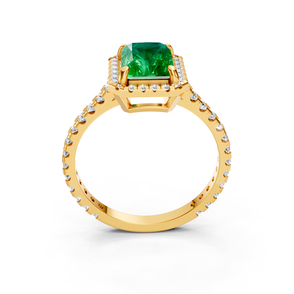 Colombian Emerald Cut Halo Ring