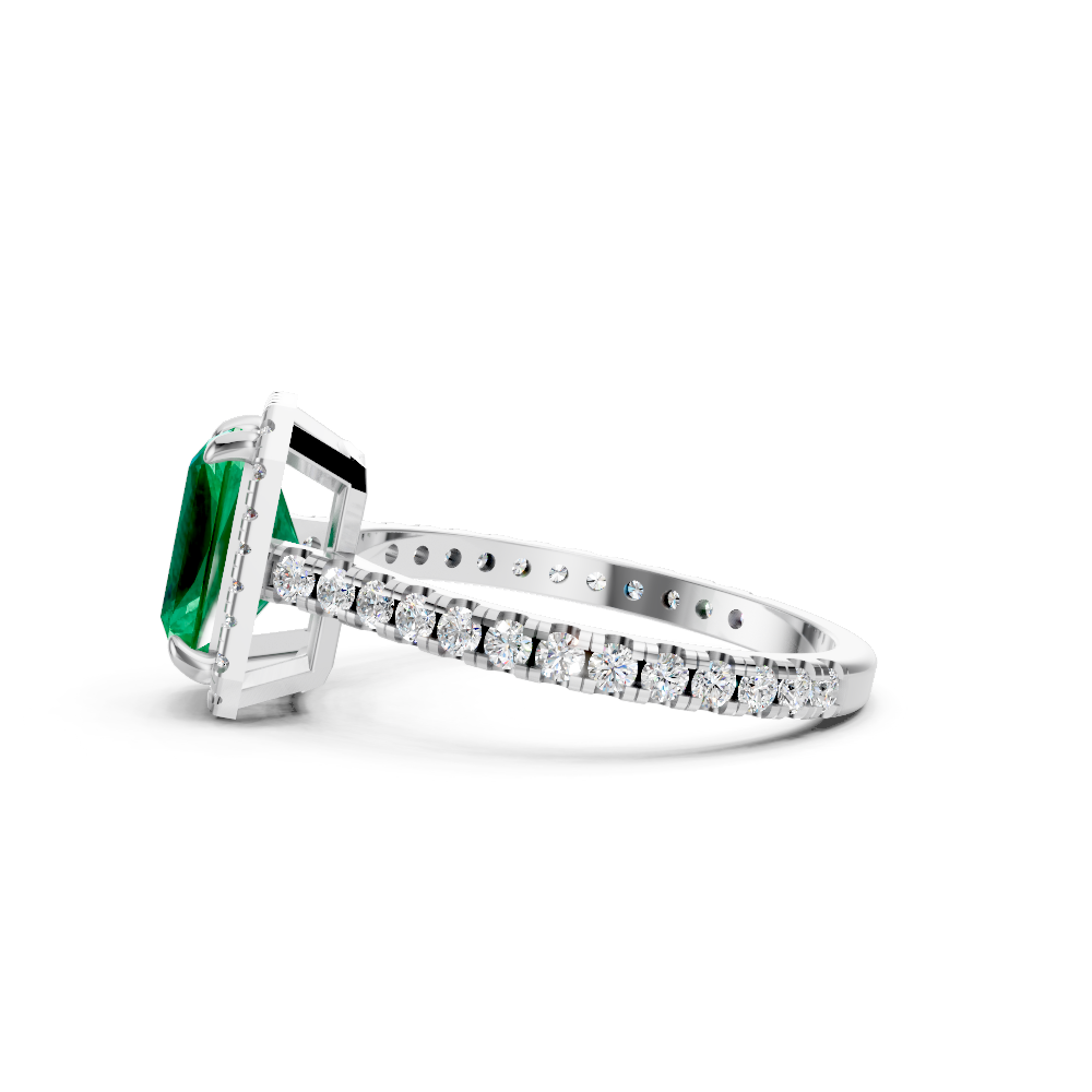 Colombian Emerald Cut Halo Ring