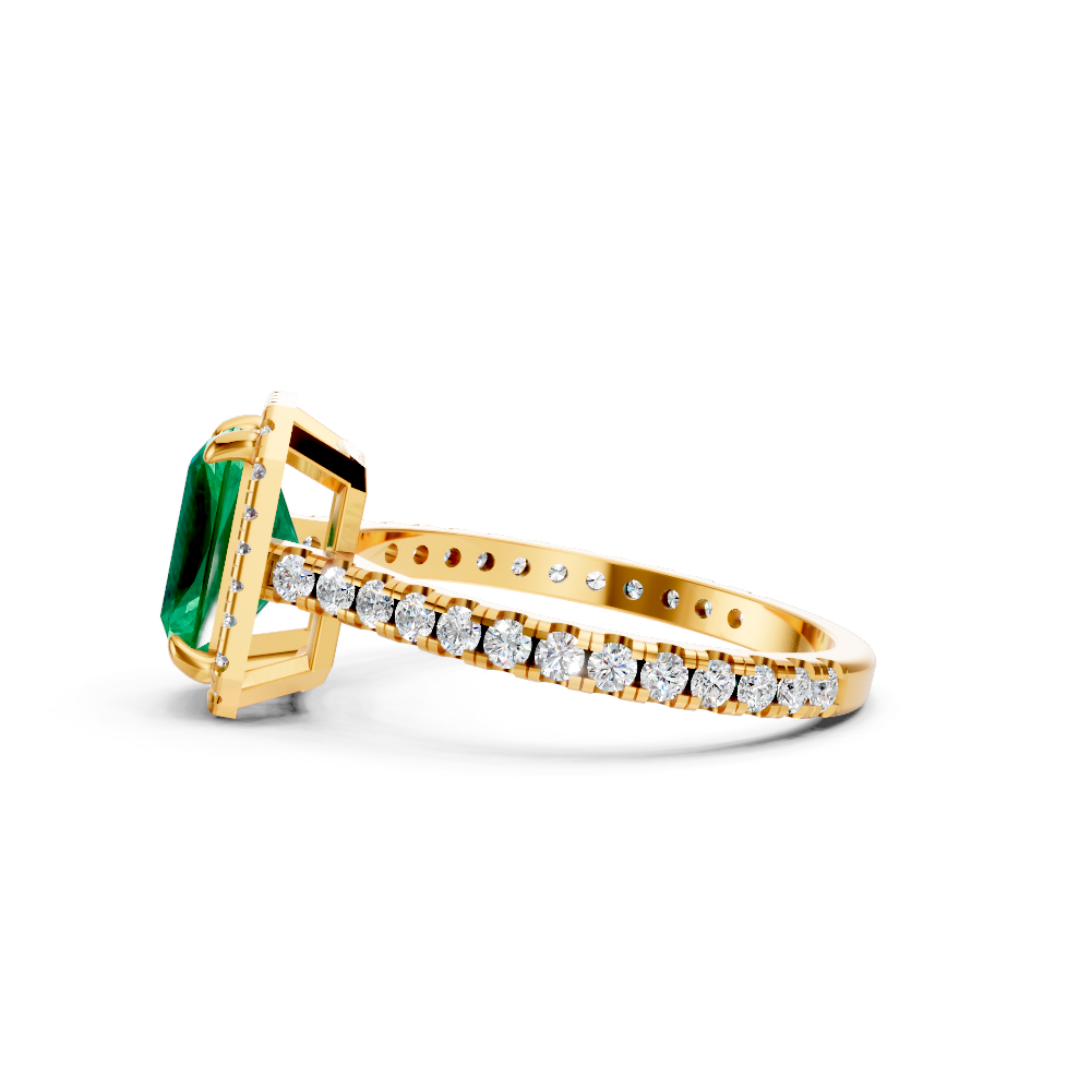 Colombian Emerald Cut Halo Ring
