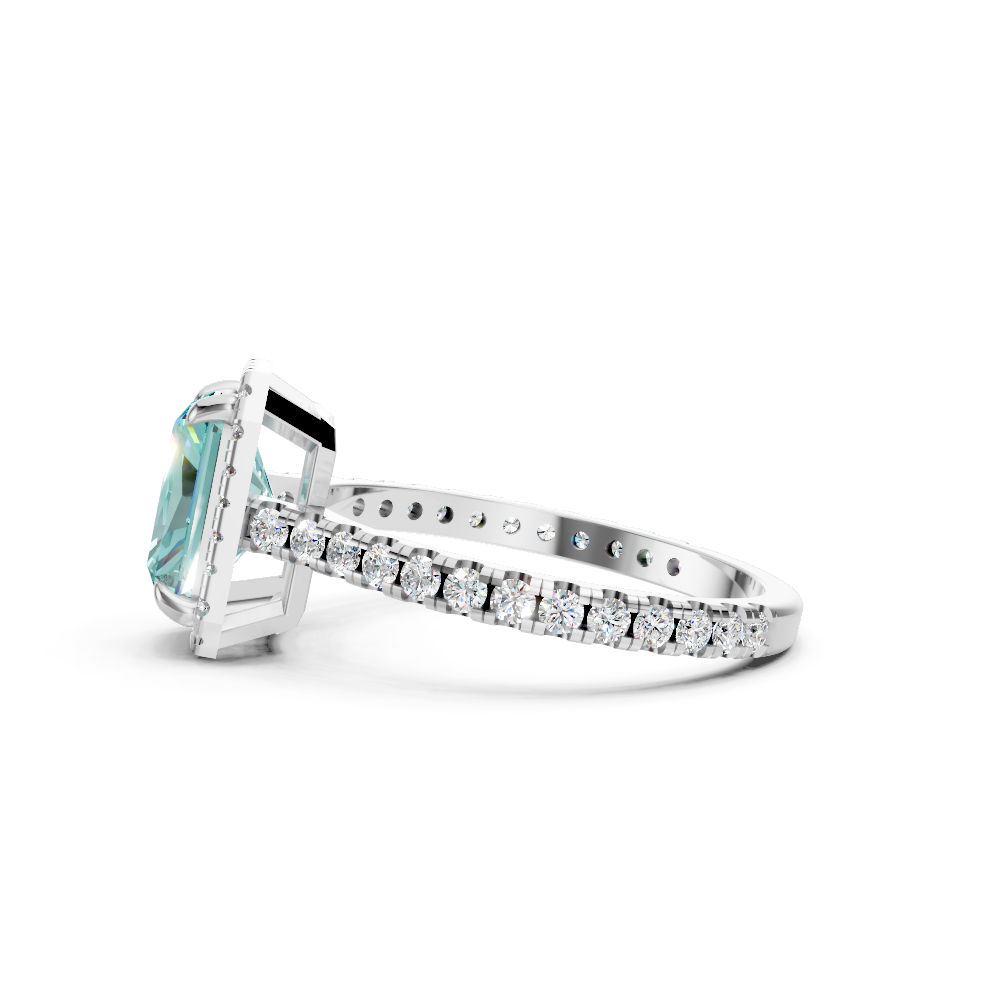 Paraiba Tourmaline Emerald Cut Halo Ring