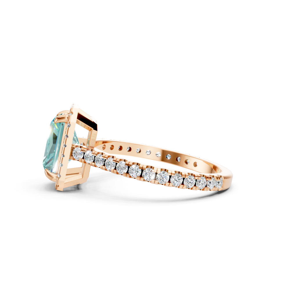 Paraiba Tourmaline Emerald Cut Halo Ring