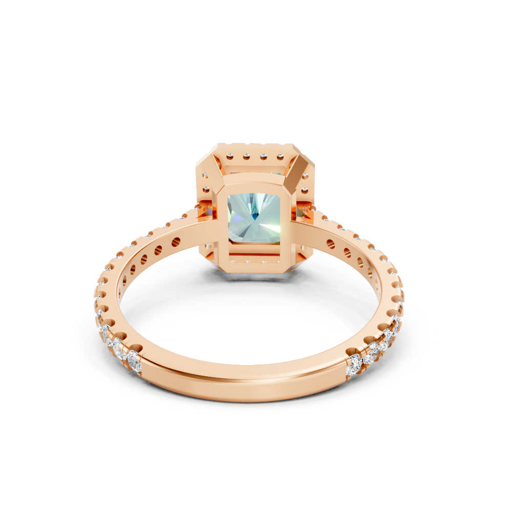 Paraiba Tourmaline Emerald Cut Halo Ring