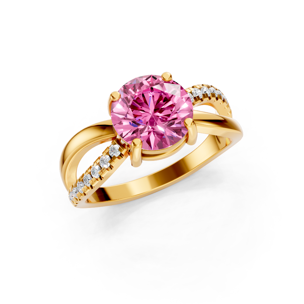 Pink Sapphire Bypass Twist Ring