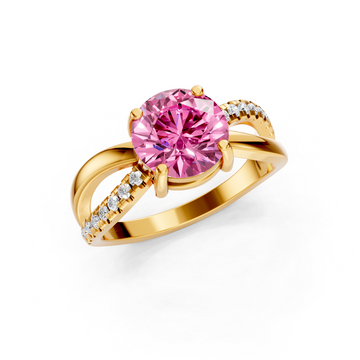 Pink Sapphire Bypass Twist Ring