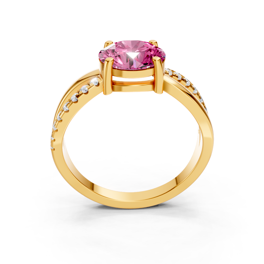 Pink Sapphire Bypass Twist Ring