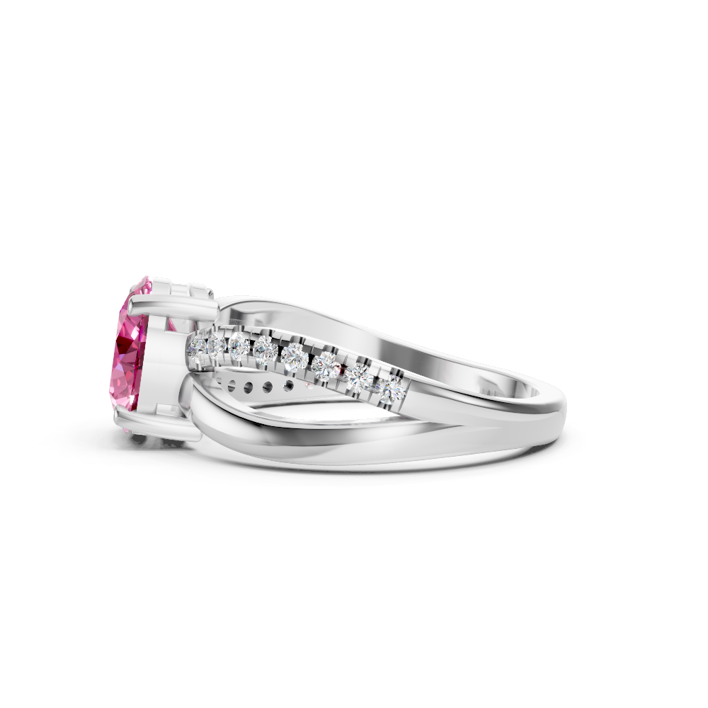 Pink Sapphire Bypass Twist Ring