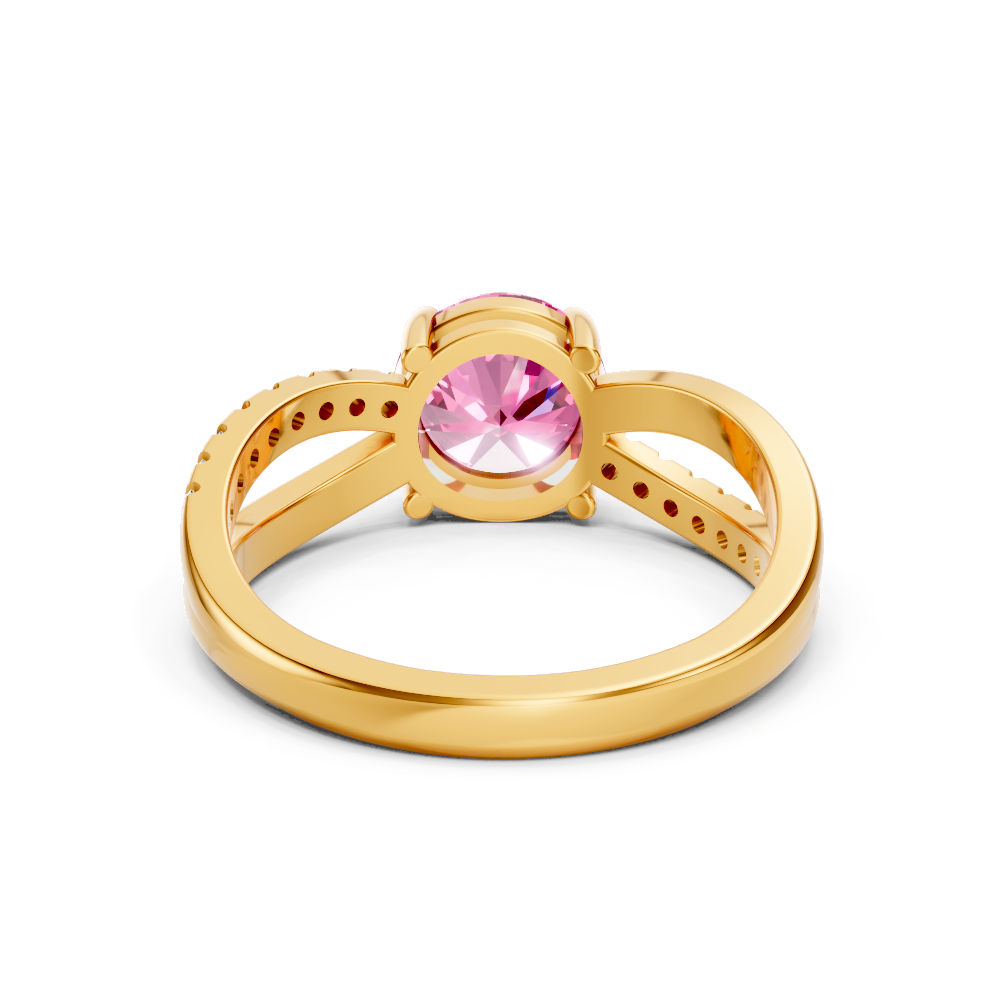 Pink Sapphire Bypass Twist Ring