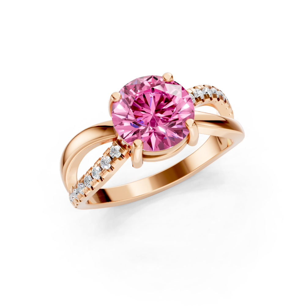 Pink Sapphire Bypass Twist Ring