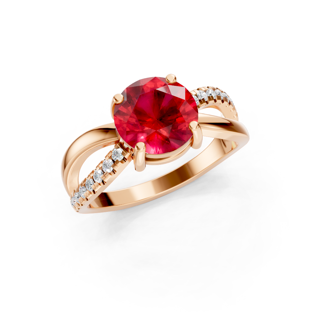 Ruby Bypass Twist Ring