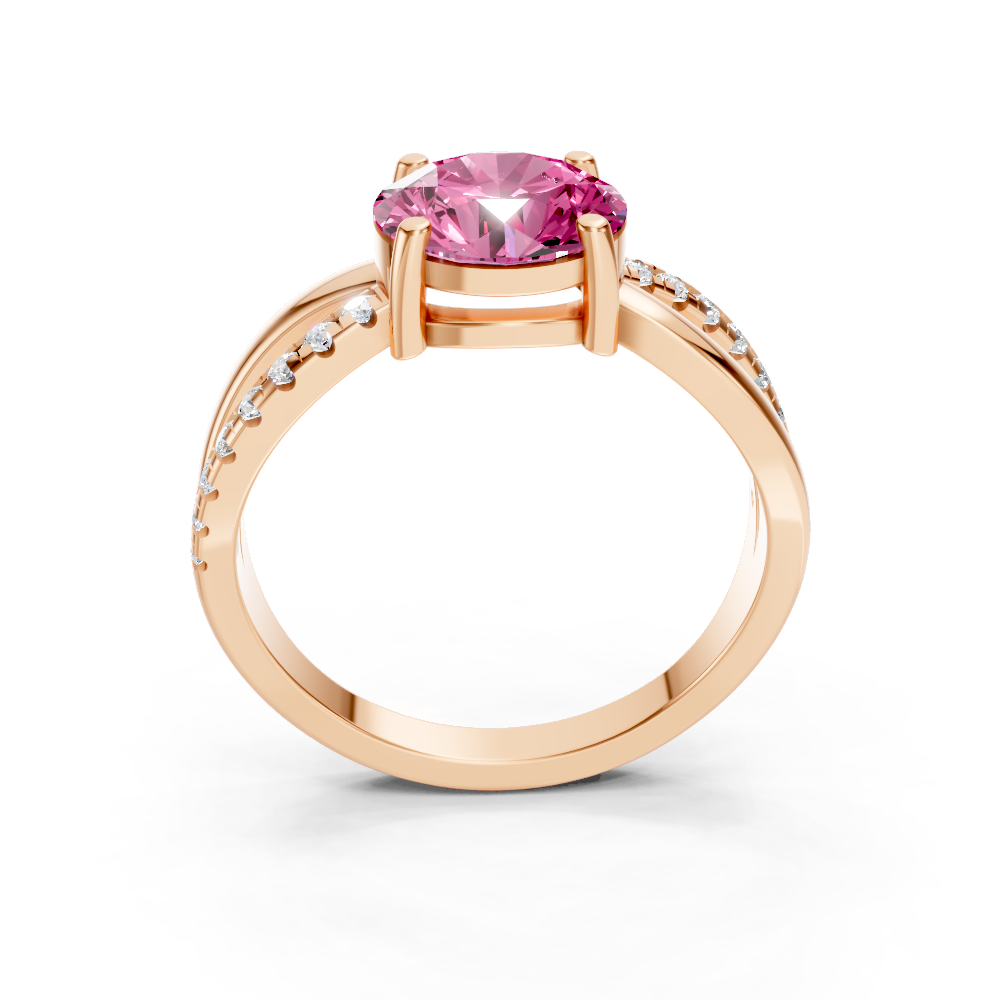 Pink Sapphire Bypass Twist Ring
