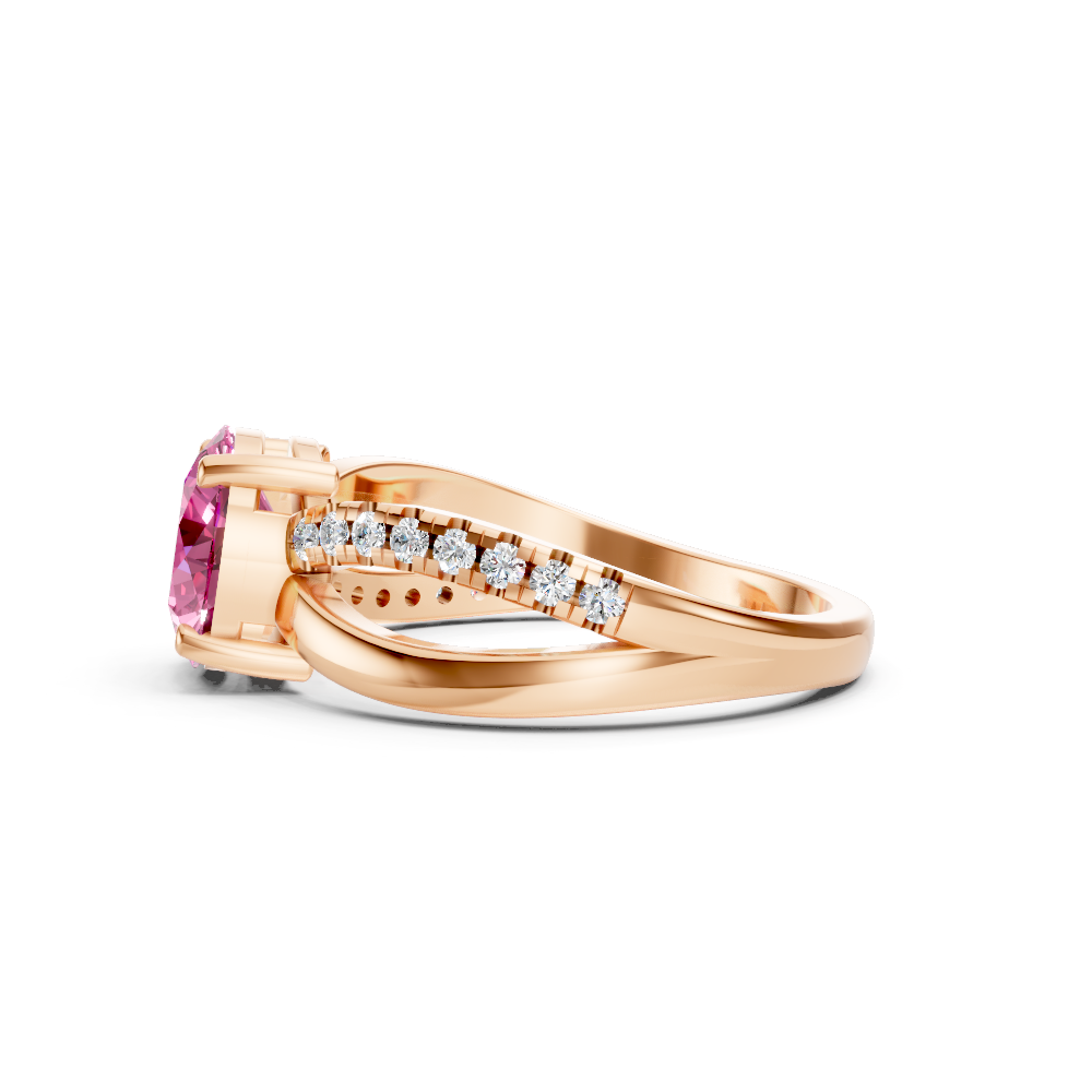 Pink Sapphire Bypass Twist Ring