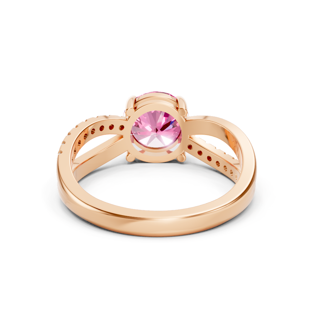 Pink Sapphire Bypass Twist Ring