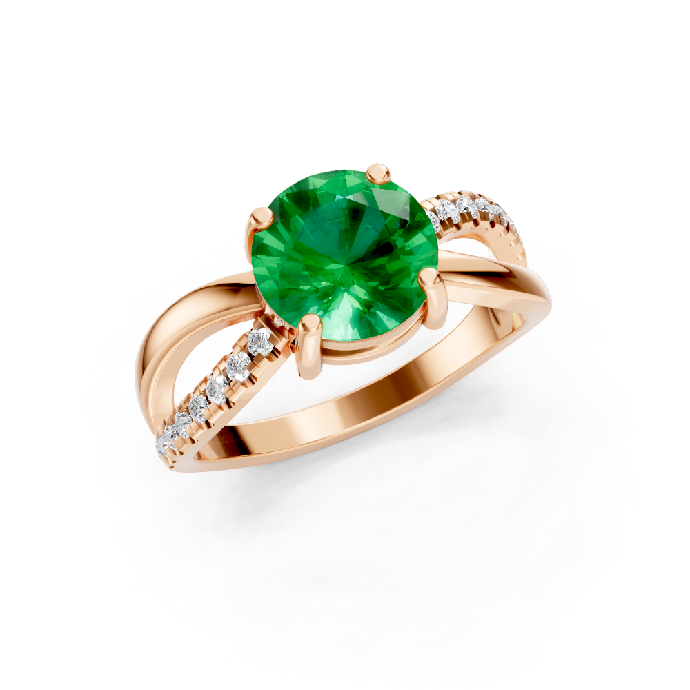 Colombian Emerald Bypass Twist Ring