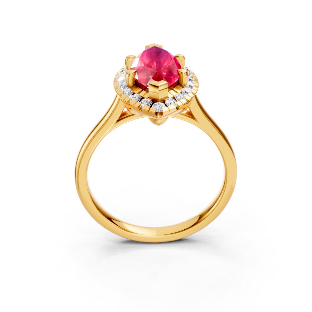 Ruby Marquise Halo Ring