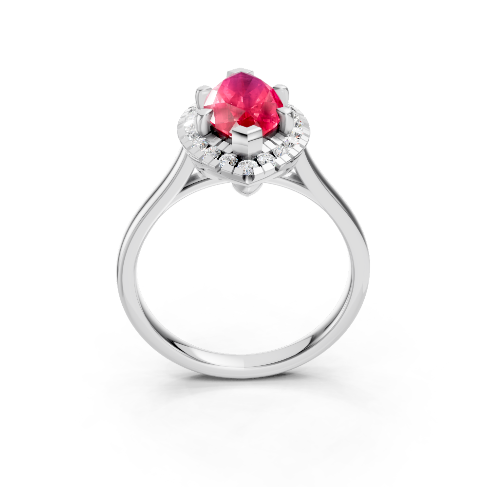 Ruby Marquise Halo Ring