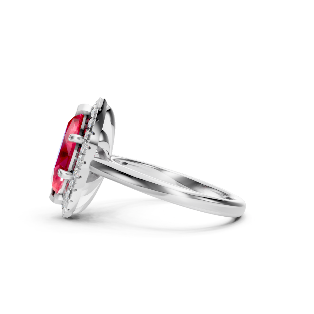 Ruby Marquise Halo Ring