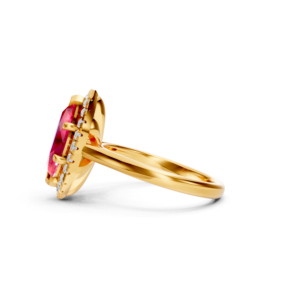 Ruby Marquise Halo Ring