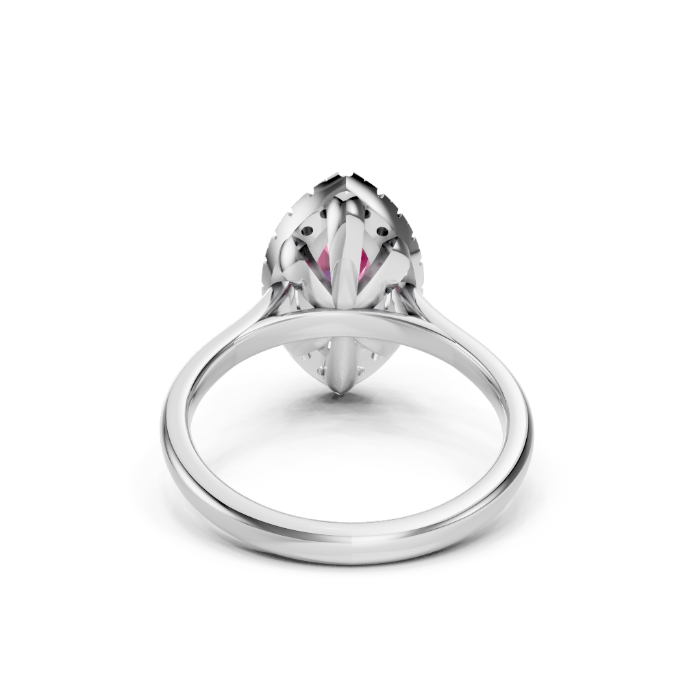 Pink Sapphire Marquise Halo Ring