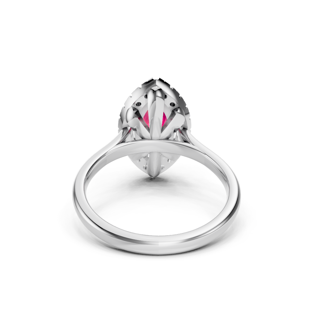 Ruby Marquise Halo Ring