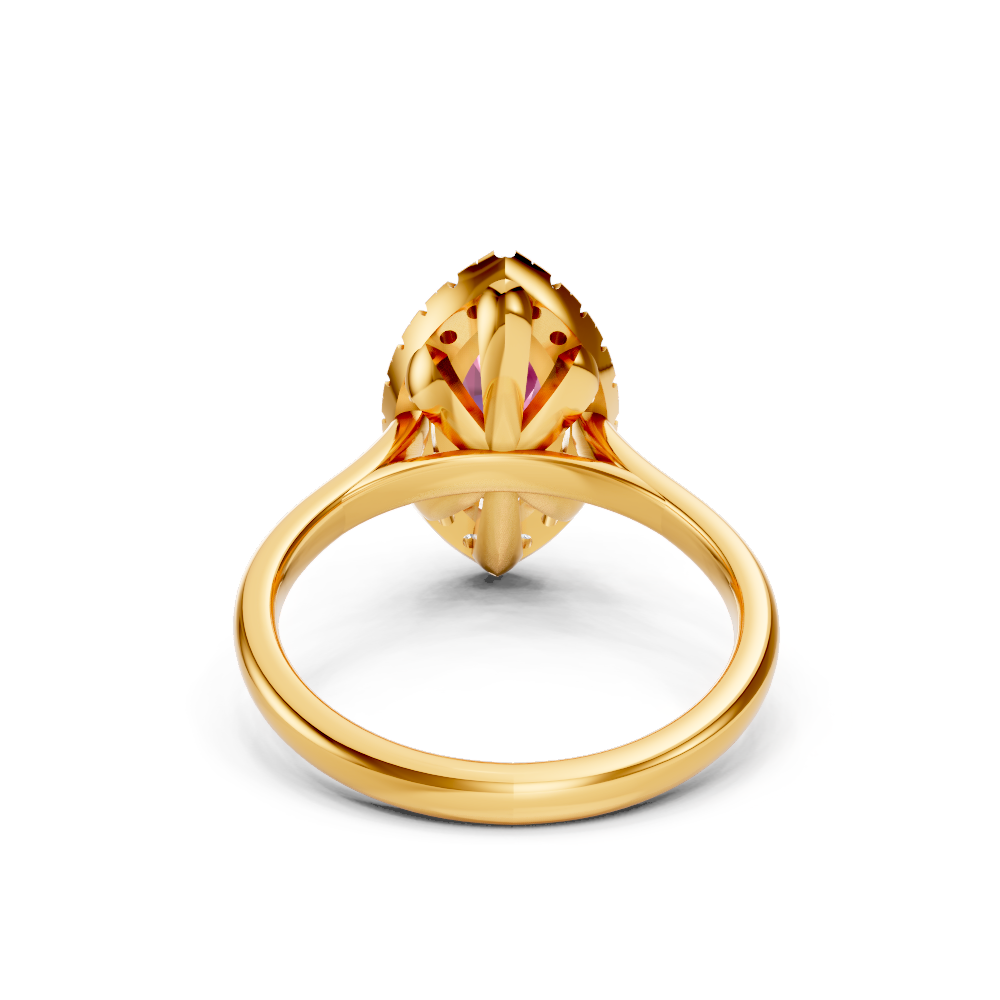 Pink Sapphire Marquise Halo Ring