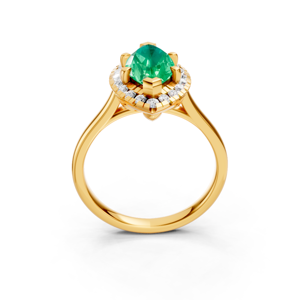 Colombian Emerald Marquise Halo Ring