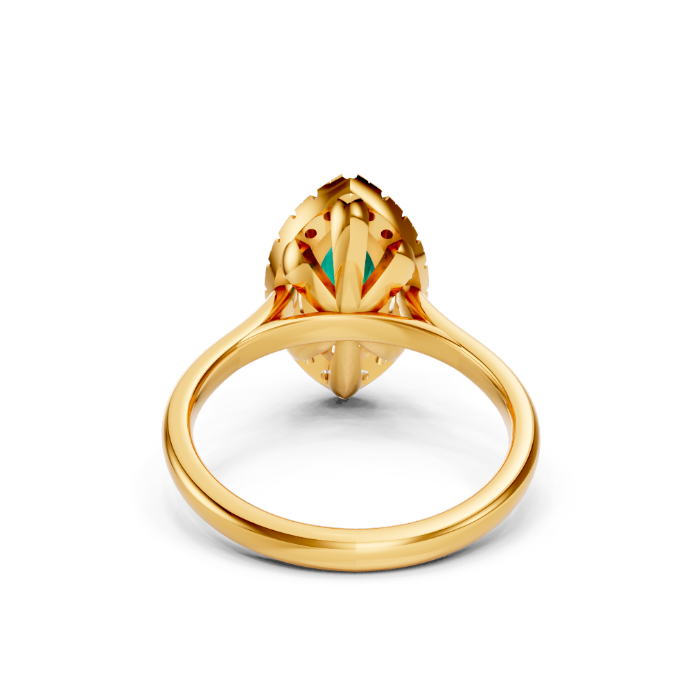 Colombian Emerald Marquise Halo Ring