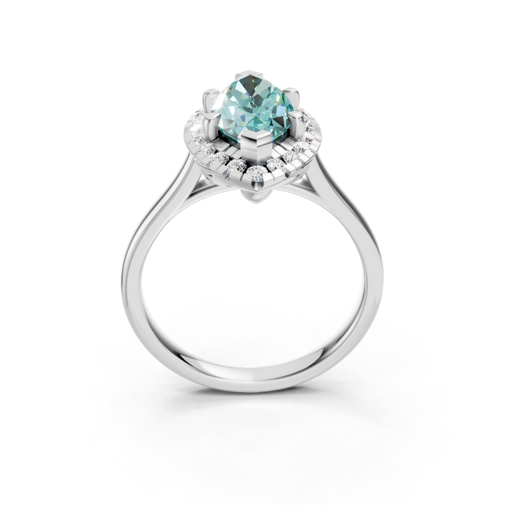 Paraiba Tourmaline Marquise Halo Ring