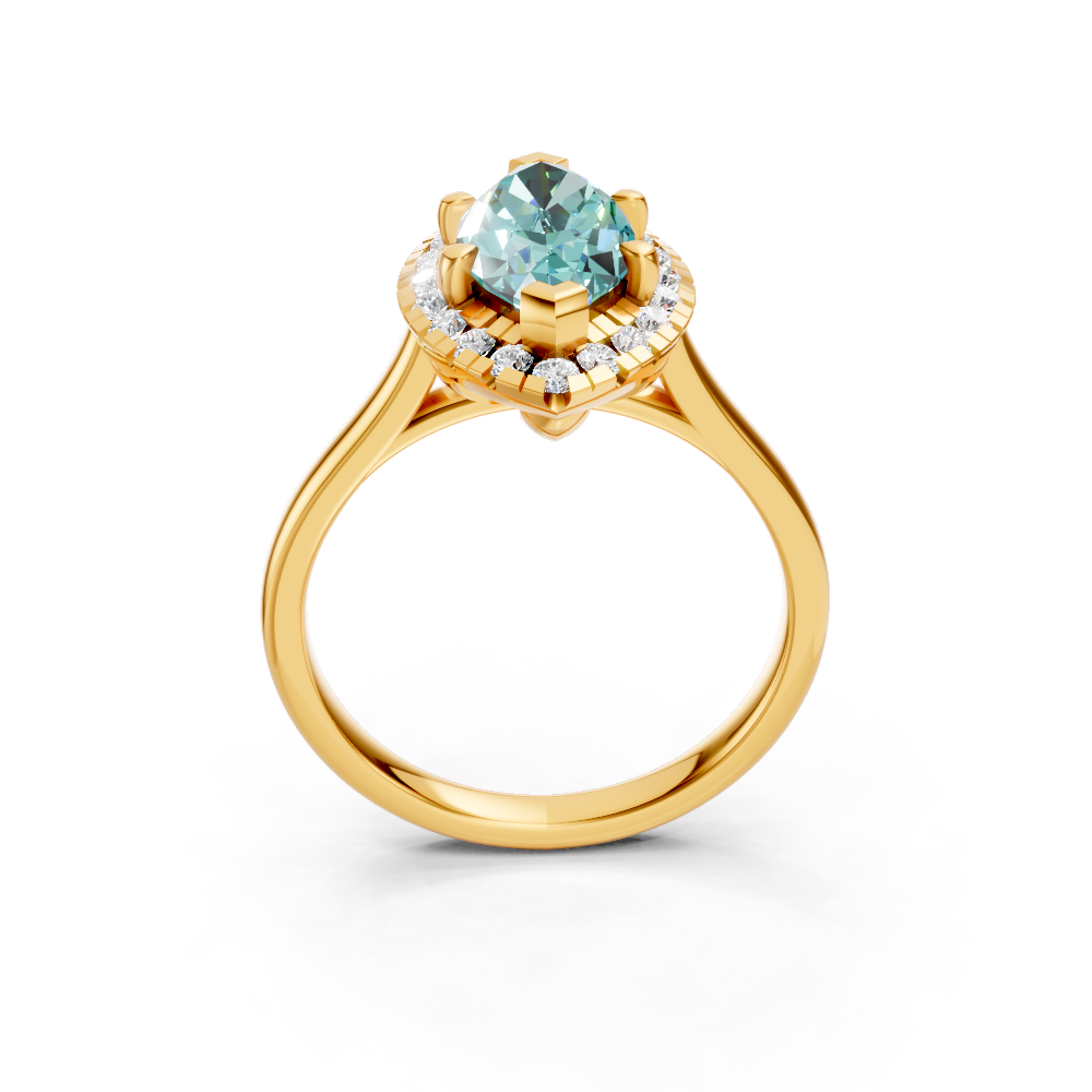 Paraiba Tourmaline Marquise Halo Ring