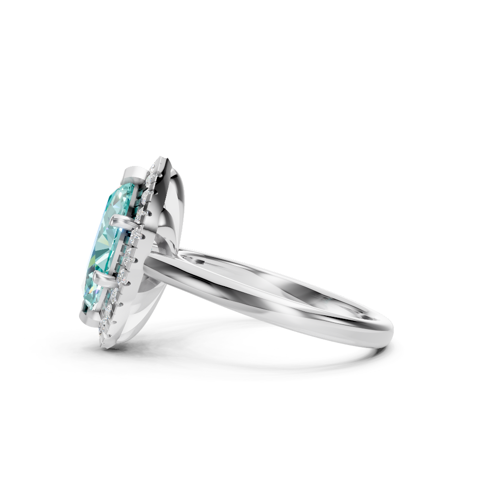 Paraiba Tourmaline Marquise Halo Ring