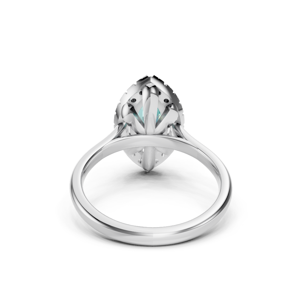 Paraiba Tourmaline Marquise Halo Ring