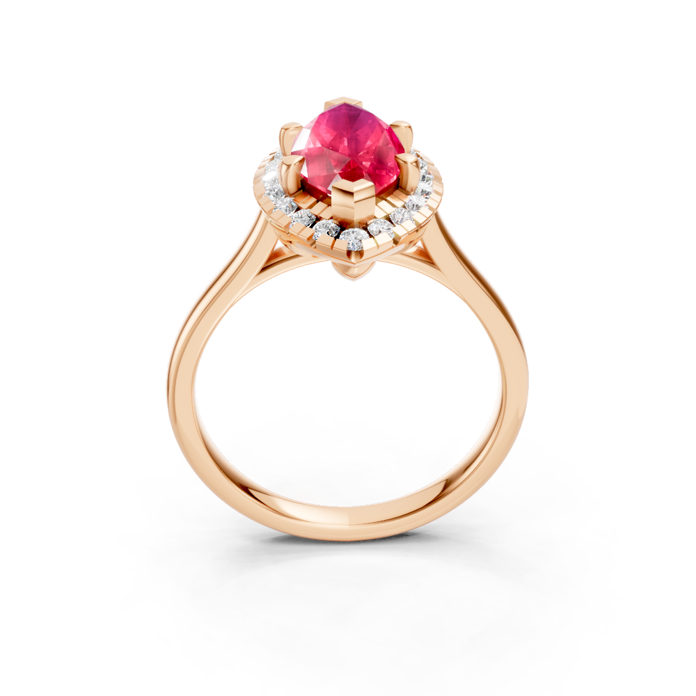 Ruby Marquise Halo Ring