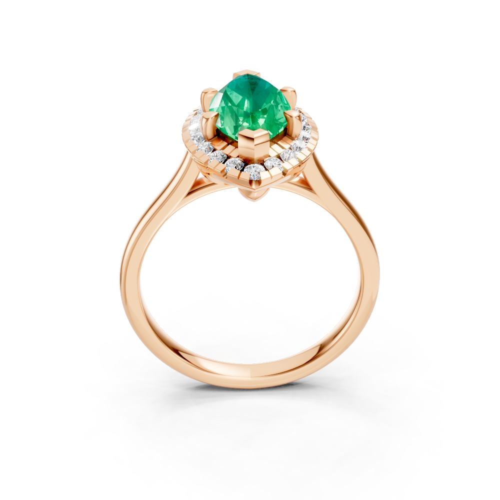 Colombian Emerald Marquise Halo Ring