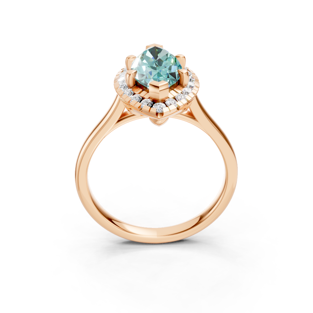 Paraiba Tourmaline Marquise Halo Ring