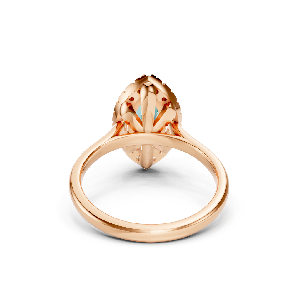 Paraiba Tourmaline Marquise Halo Ring