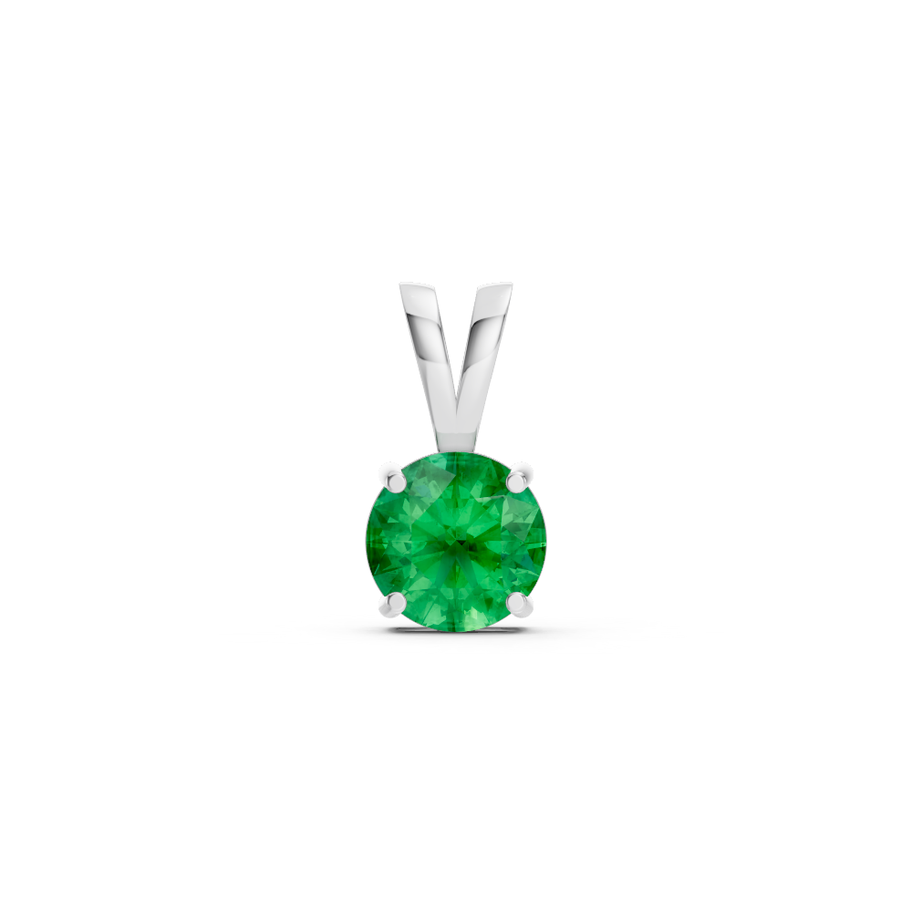 Colombian Emerald Round Stud Pendant