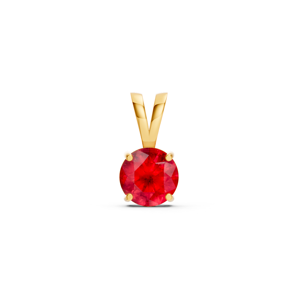 Ruby Round Stud Pendant
