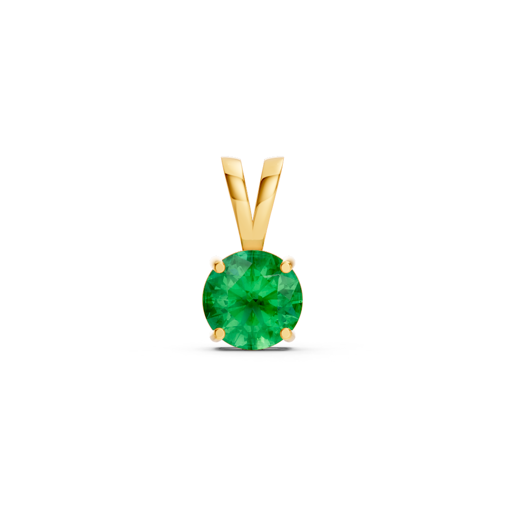 Colombian Emerald Round Stud Pendant