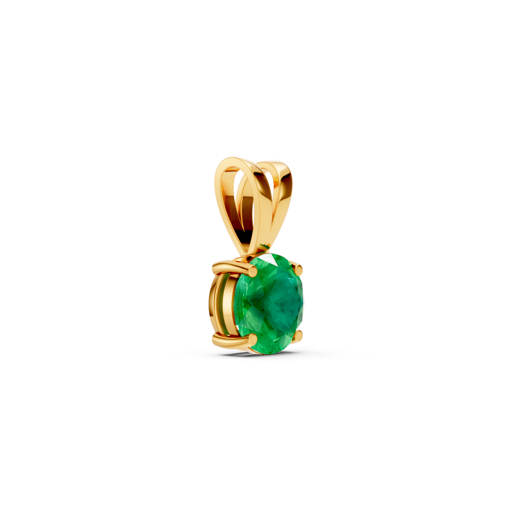 Colombian Emerald Round Stud Pendant